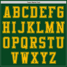 Laden Sie das Bild in den Galerie-Viewer, Custom Green Gold Bomber Varsity Letterman Zipper Jacket