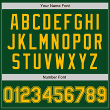 Laden Sie das Bild in den Galerie-Viewer, Custom Green Gold Bomber Varsity Letterman Zipper Jacket