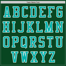 Charger l'image dans la galerie, Custom Green Aqua-White Bomber Varsity Letterman Zipper Jacket