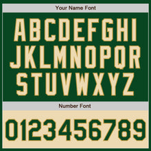 Загрузить изображение в средство просмотра галереи, Custom Green Cream Old Gold-Black Bomber Varsity Letterman Two Tone Zipper Jacket