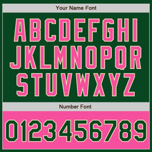 Charger l'image dans la galerie, Custom Green Pink-Cream Bomber Varsity Letterman Two Tone Zipper Jacket