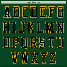 Загрузить изображение в средство просмотра галереи, Custom Green Black-Gold Bomber Varsity Letterman Two Tone Zipper Jacket
