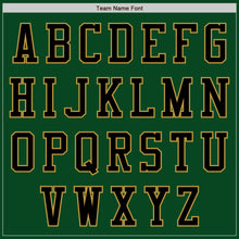 Laden Sie das Bild in den Galerie-Viewer, Custom Green Black-Old Gold Bomber Varsity Letterman Two Tone Zipper Jacket