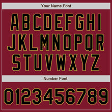 Charger l'image dans la galerie, Custom Crimson Black-Old Gold Bomber Varsity Letterman Zipper Jacket