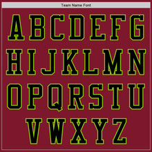 Charger l'image dans la galerie, Custom Crimson Black-Neon Green Bomber Varsity Letterman Zipper Jacket