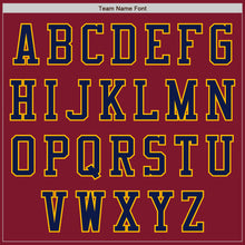 Charger l'image dans la galerie, Custom Crimson Navy-Gold Bomber Varsity Letterman Zipper Jacket