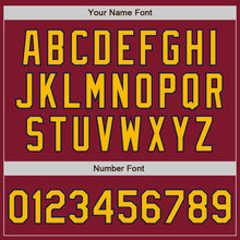 Charger l'image dans la galerie, Custom Crimson Navy-Gold Bomber Varsity Letterman Zipper Jacket