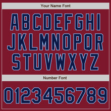 Charger l'image dans la galerie, Custom Crimson Navy-Light Blue Bomber Varsity Letterman Zipper Jacket