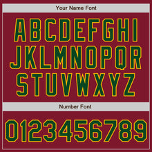 Charger l'image dans la galerie, Custom Crimson Green-Gold Bomber Varsity Letterman Zipper Jacket