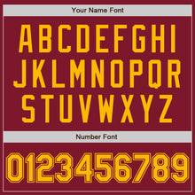 Charger l'image dans la galerie, Custom Crimson Gold Bomber Varsity Letterman Zipper Jacket