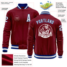 Загрузить изображение в средство просмотра галереи, Custom Crimson White-Royal Bomber Varsity Letterman Zipper Jacket