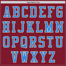 Загрузить изображение в средство просмотра галереи, Custom Crimson Powder Blue Cream-Maroon Bomber Varsity Letterman Two Tone Zipper Jacket