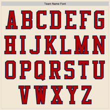 Load image into Gallery viewer, Custom Cream Navy Red-White Bomber Varsity Letterman Two Tone Zipper Jacket