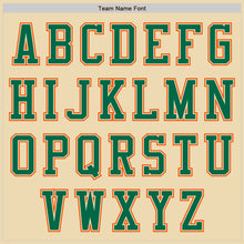 Load image into Gallery viewer, Custom Cream Orange Kelly Green-White Bomber Varsity Letterman Two Tone Zipper Jacket