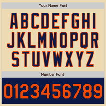 Загрузить изображение в средство просмотра галереи, Custom Cream Orange-Navy Bomber Varsity Letterman Two Tone Zipper Jacket