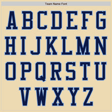 Load image into Gallery viewer, Custom Cream Light Blue-Navy Bomber Varsity Letterman Two Tone Zipper Jacket