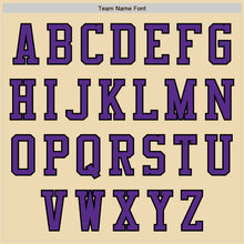 Load image into Gallery viewer, Custom Cream Black Purple-White Bomber Varsity Letterman Two Tone Zipper Jacket