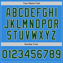 Загрузить изображение в средство просмотра галереи, Custom Powder Blue Green-Cream Bomber Varsity Letterman Zipper Jacket