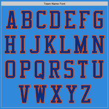 Загрузить изображение в средство просмотра галереи, Custom Powder Blue Royal-Orange Bomber Varsity Letterman Zipper Jacket