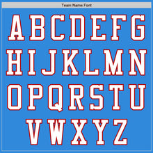 Загрузить изображение в средство просмотра галереи, Custom Powder Blue White-Red Bomber Varsity Letterman Zipper Jacket