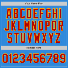 Загрузить изображение в средство просмотра галереи, Custom Powder Blue Red-Gold Bomber Varsity Letterman Zipper Jacket