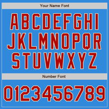 Загрузить изображение в средство просмотра галереи, Custom Powder Blue Red-Cream Bomber Varsity Letterman Zipper Jacket