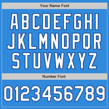 Загрузить изображение в средство просмотра галереи, Custom Powder Blue White-Royal Bomber Varsity Letterman Zipper Jacket