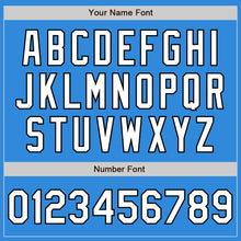 Загрузить изображение в средство просмотра галереи, Custom Powder Blue White-Black Bomber Varsity Letterman Zipper Jacket