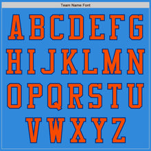 Загрузить изображение в средство просмотра галереи, Custom Powder Blue Orange-Royal Bomber Varsity Letterman Zipper Jacket