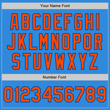 Загрузить изображение в средство просмотра галереи, Custom Powder Blue Orange-Royal Bomber Varsity Letterman Zipper Jacket