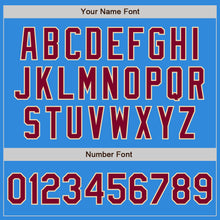 Загрузить изображение в средство просмотра галереи, Custom Powder Blue Maroon-Cream Bomber Varsity Letterman Zipper Jacket