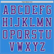 Загрузить изображение в средство просмотра галереи, Custom Powder Blue Purple-White Bomber Varsity Letterman Zipper Jacket