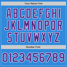 Загрузить изображение в средство просмотра галереи, Custom Powder Blue Purple-White Bomber Varsity Letterman Zipper Jacket