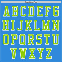 Загрузить изображение в средство просмотра галереи, Custom Powder Blue Neon Green-White Bomber Varsity Letterman Zipper Jacket