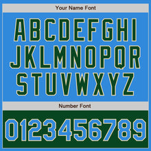 Загрузить изображение в средство просмотра галереи, Custom Powder Blue Cream-Green Bomber Varsity Letterman Two Tone Zipper Jacket