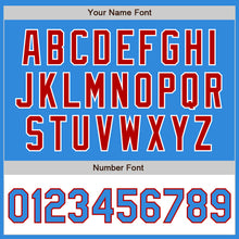 Загрузить изображение в средство просмотра галереи, Custom Powder Blue Red-White Bomber Varsity Letterman Two Tone Zipper Jacket