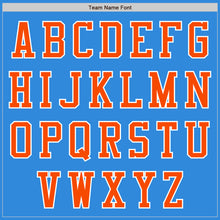 Загрузить изображение в средство просмотра галереи, Custom Powder Blue Orange-White Bomber Varsity Letterman Two Tone Zipper Jacket