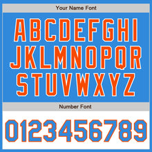 Загрузить изображение в средство просмотра галереи, Custom Powder Blue Orange-White Bomber Varsity Letterman Two Tone Zipper Jacket