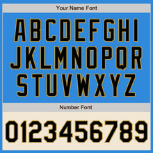 Загрузить изображение в средство просмотра галереи, Custom Powder Blue Black Old Gold-Cream Bomber Varsity Letterman Two Tone Zipper Jacket