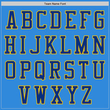 Charger l'image dans la galerie, Custom Powder Blue Yellow-Royal Bomber Varsity Letterman Two Tone Zipper Jacket