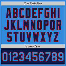 Загрузить изображение в средство просмотра галереи, Custom Powder Blue Red-Navy Bomber Varsity Letterman Two Tone Zipper Jacket