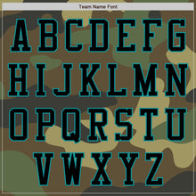 Laden Sie das Bild in den Galerie-Viewer, Custom Camo Black-Teal Bomber Varsity Letterman Salute To Service Zipper Jacket