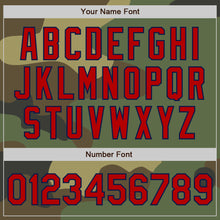 Charger l'image dans la galerie, Custom Camo Red-Navy Bomber Varsity Letterman Salute To Service Zipper Jacket