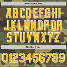 Laden Sie das Bild in den Galerie-Viewer, Custom Camo Gold-White Bomber Varsity Letterman Salute To Service Zipper Jacket