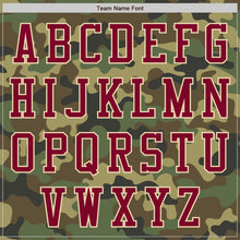 Laden Sie das Bild in den Galerie-Viewer, Custom Camo Maroon-Cream Bomber Varsity Letterman Salute To Service Zipper Jacket