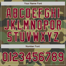 Laden Sie das Bild in den Galerie-Viewer, Custom Camo Maroon-Cream Bomber Varsity Letterman Salute To Service Zipper Jacket