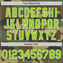 Laden Sie das Bild in den Galerie-Viewer, Custom Camo Neon Green-White Bomber Varsity Letterman Salute To Service Zipper Jacket