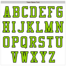 Laden Sie das Bild in den Galerie-Viewer, Custom White Neon Green-Black Bomber Varsity Letterman Zipper Jacket