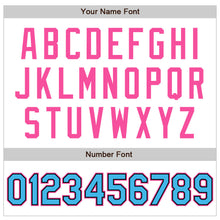 Загрузить изображение в средство просмотра галереи, Custom White Sky Blue Black-Pink Bomber Varsity Letterman Zipper Jacket