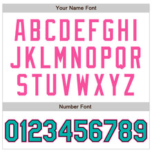 Laden Sie das Bild in den Galerie-Viewer, Custom White Aqua Black-Pink Bomber Varsity Letterman Zipper Jacket